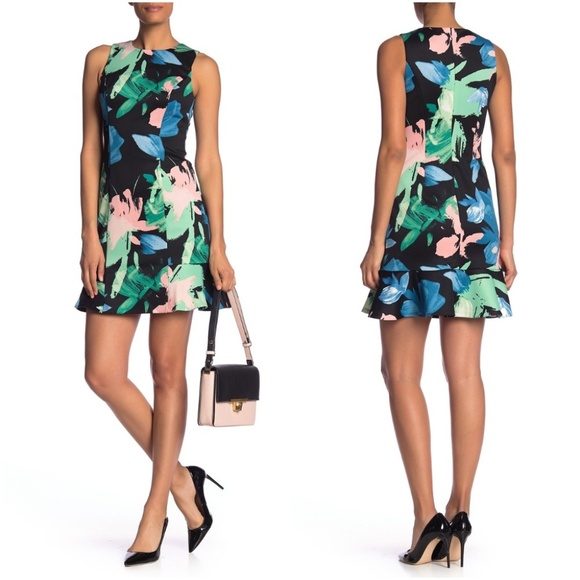 Vince Camuto Dresses & Skirts - NWT VINCE CAMUTO Floral Scuba Ruffle Sheath Dress